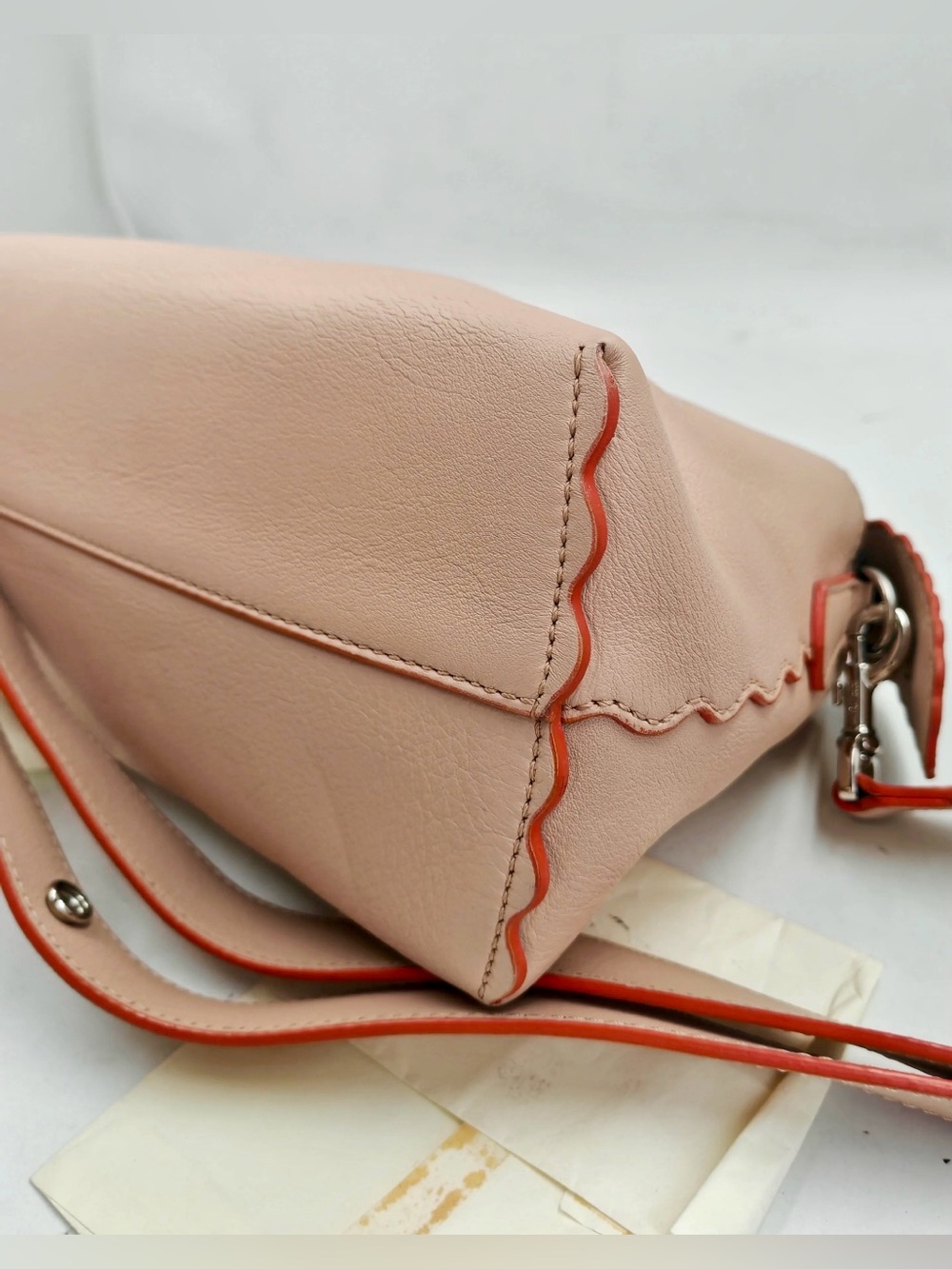 🌸Authentic FENDI By The Way Pink Leather Studded Scalloped Shoulder Crossbody🌸 - Picture 12 of 15